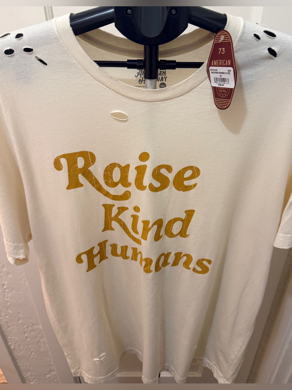 American highway Cream "Raise Kind Humans" Graphic Tee